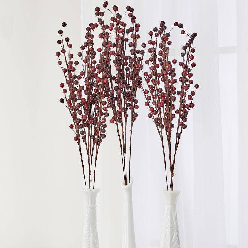 Factory Direct Craft - Wholesale Artificial Flowers - 17"  Dark Burgundy Artificial Berry Spray 2