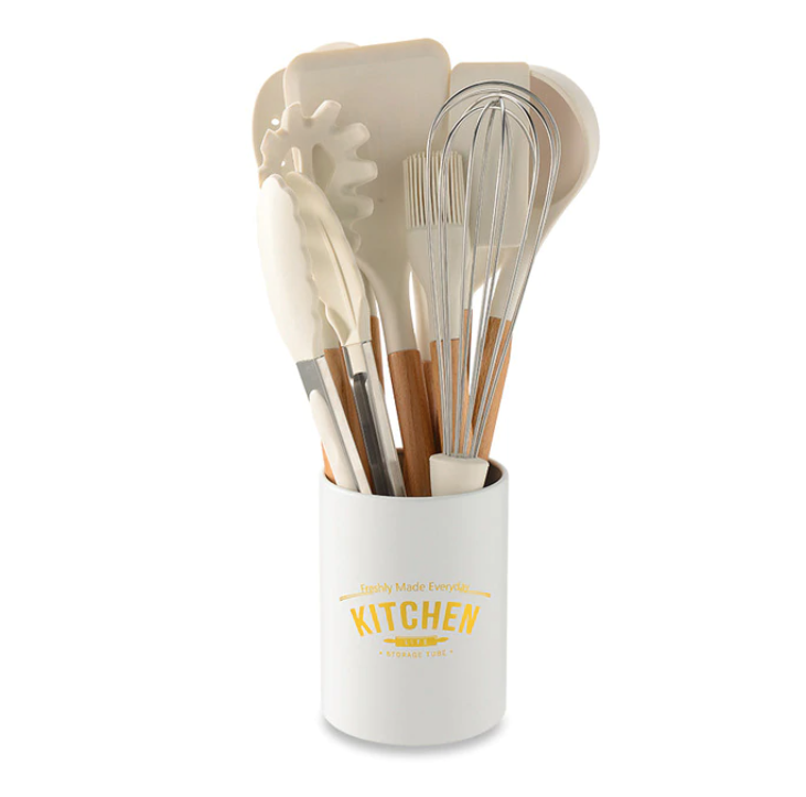 Homerely (We Cover All Import Duties) - Wholesale Kitchen Utensil Set - White / Black Silicone Kitchen Utensils Set7