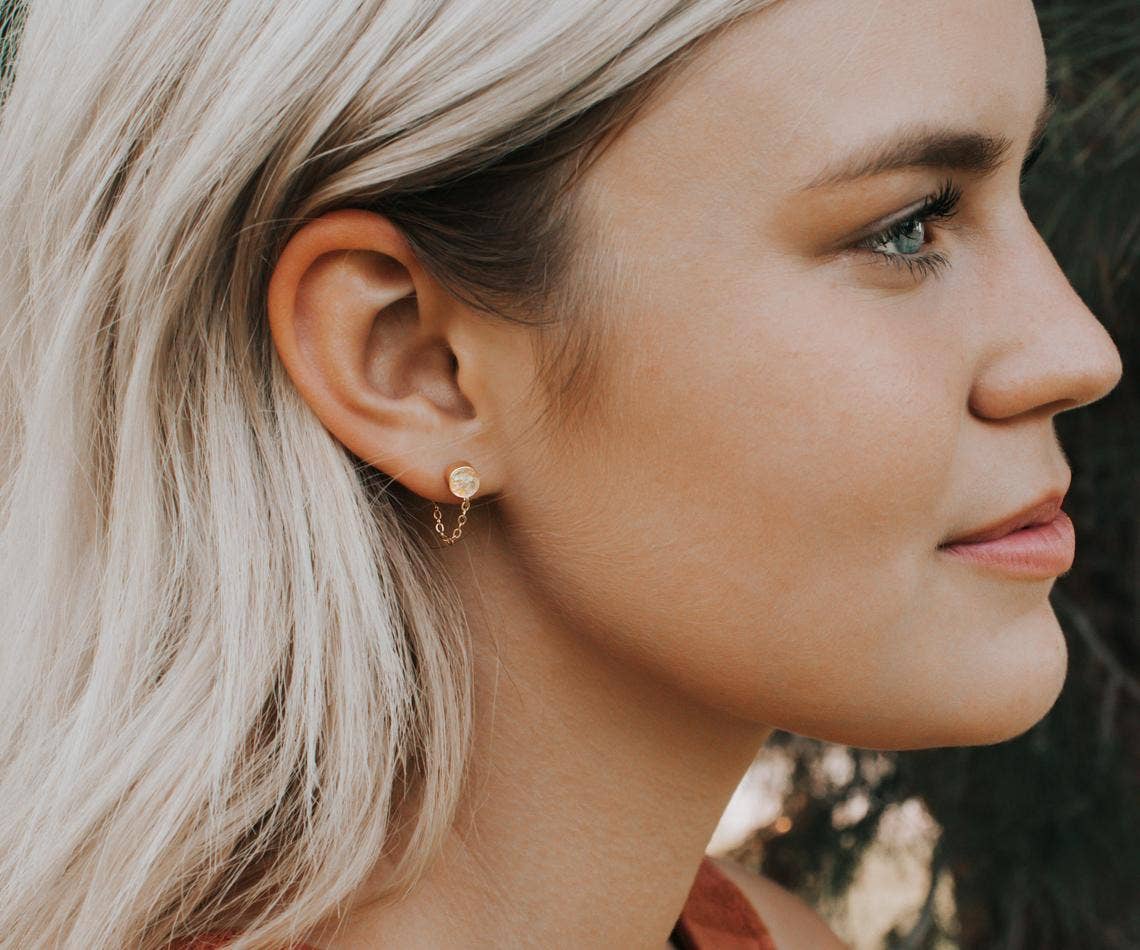 A Worthy Brand - Wholesale Dangle Earrings - Gemstone Stud Chain Earrings - Opal8