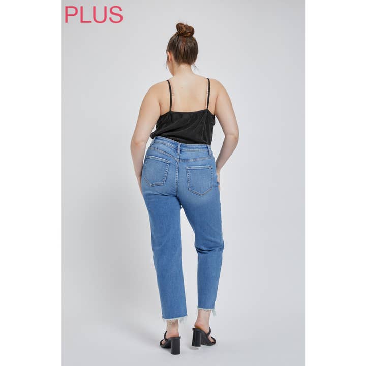 BLEUE SUPER HIGH STRAIGHT LEG WITH STEP HEM - Casual Style for wholesale on Faire