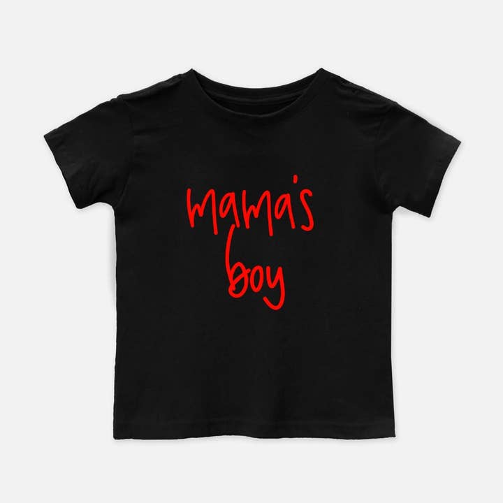 Chemise ras du cou pour tout-petit Mama's Boy pour la Saint-Valentin | Chemise pour tout-petit garçon pour la vente par Fiddles & Fern