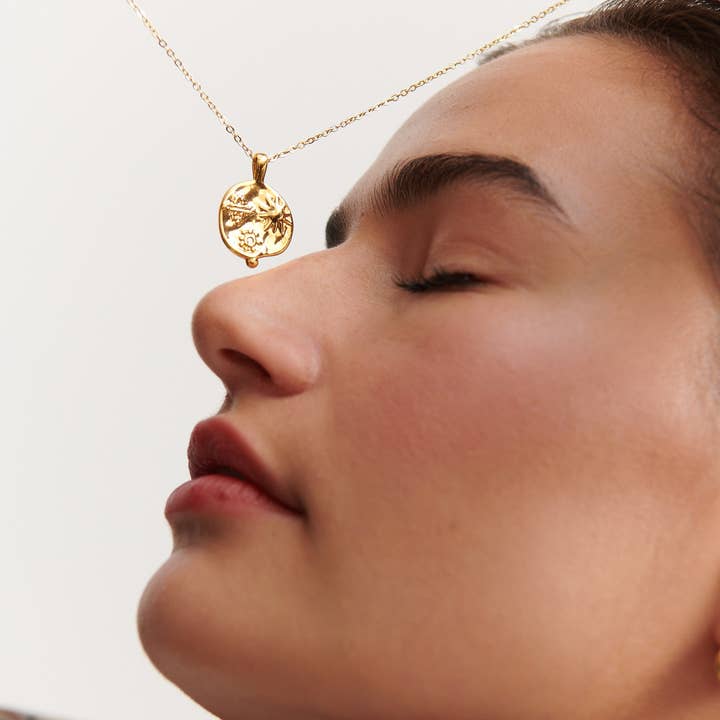 Angels Whisper Accessories - Wholesale Pendant/charm necklace - Ocean Coin Charm Gold Plated Necklace2