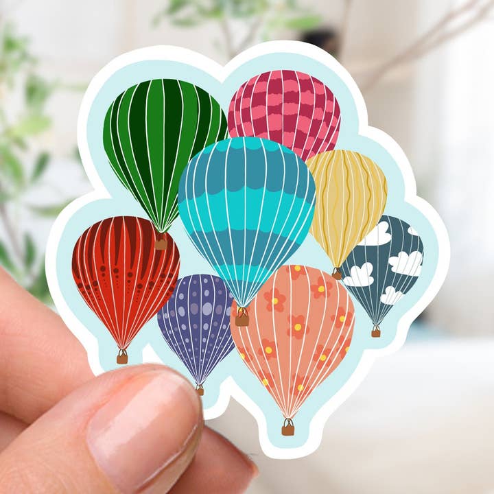 Hot Air Balloon Sticker for wholesale by Couch McDoodles