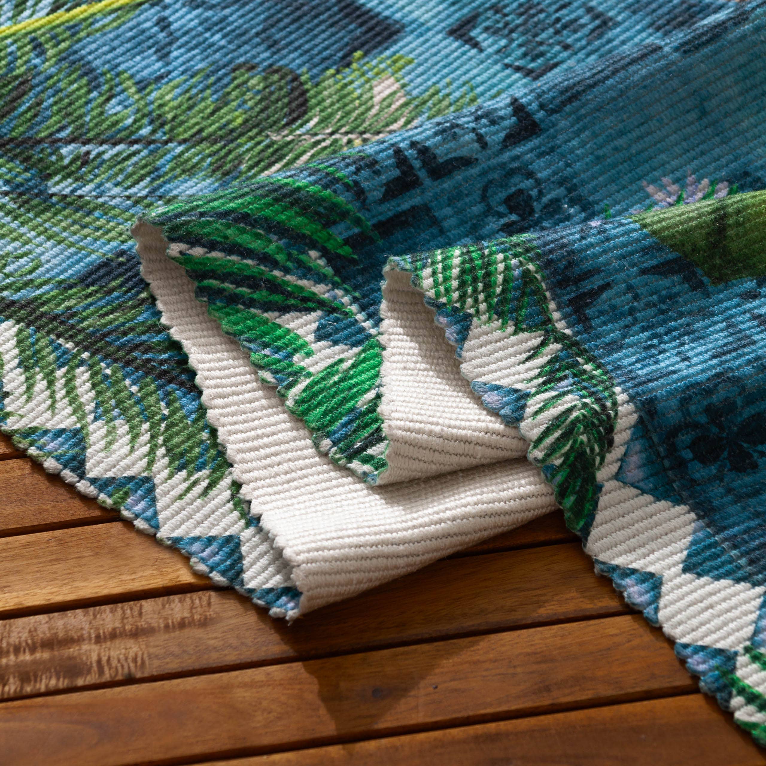 Azzurro Tappeto da Esterno/Interno Stampato Majorelle Azzurro in vendita all'ingrosso su Faire2