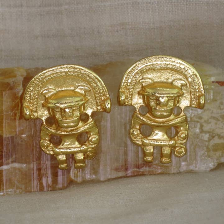 24k GP Antropomorf Figur 0,9" Øreringe for engroshandel hos Across The Puddle