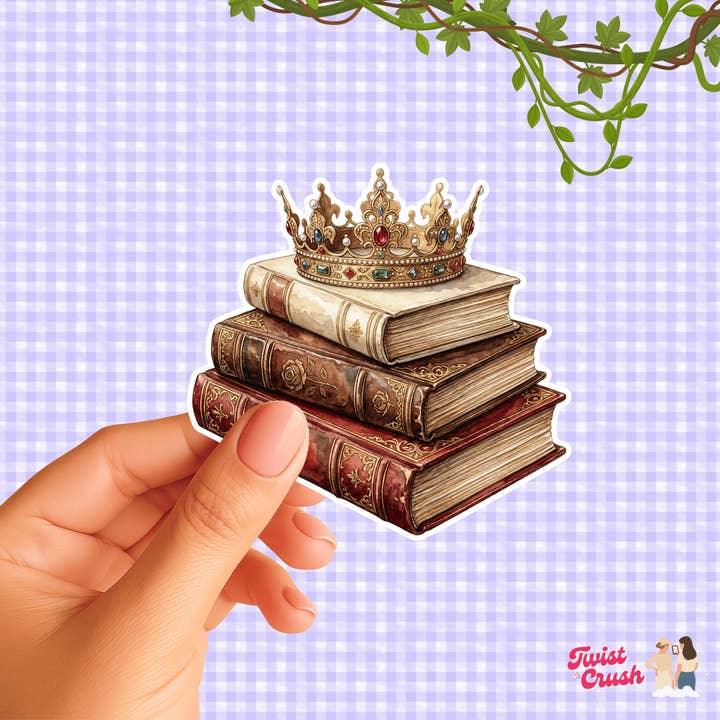 Coroa sobre uma pilha de livros por atacado de Twistandcrush