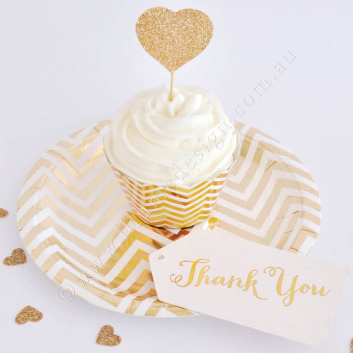 Illume Partyware - Wholesale Cupcake/muffin liner - Chevron Gold Cupcake Wrappers- Pack of 121