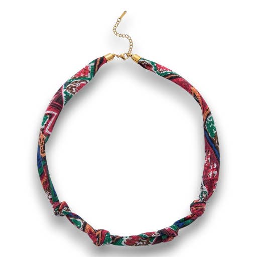 Collier écharpe en coton fait main géométrique à nœud NC-21WA1864 - NC-21WA1866 NC-21WA1904 pour la vente par Simply Jewels