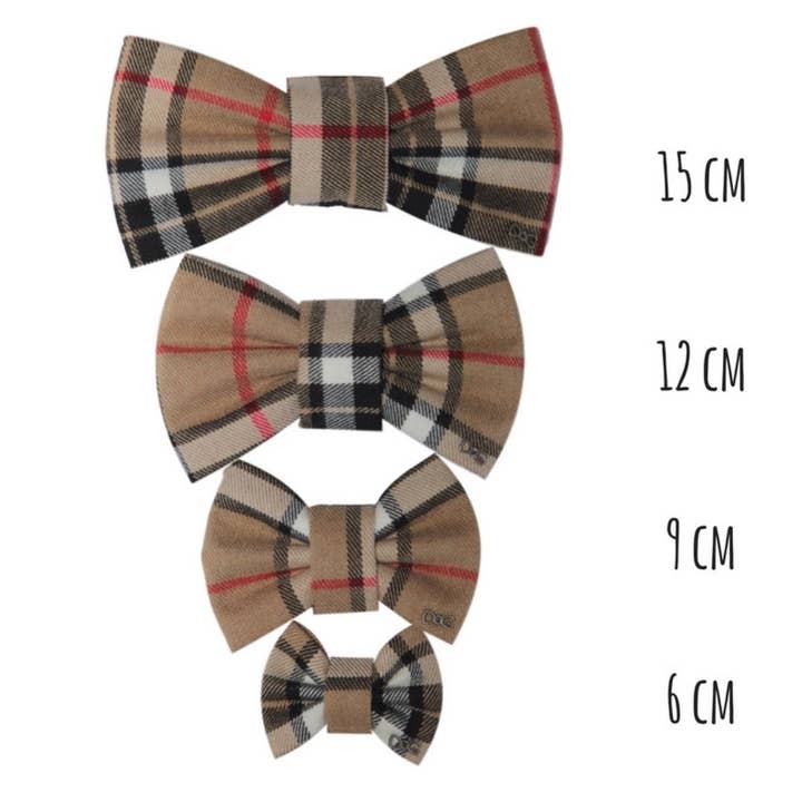 FUNKY DOG – Großhandel Fliege für Haustiere – Hund – Hundehalsband mit Fliege im Burberry-Stil, braunes Karo, für kleine & große Hunde