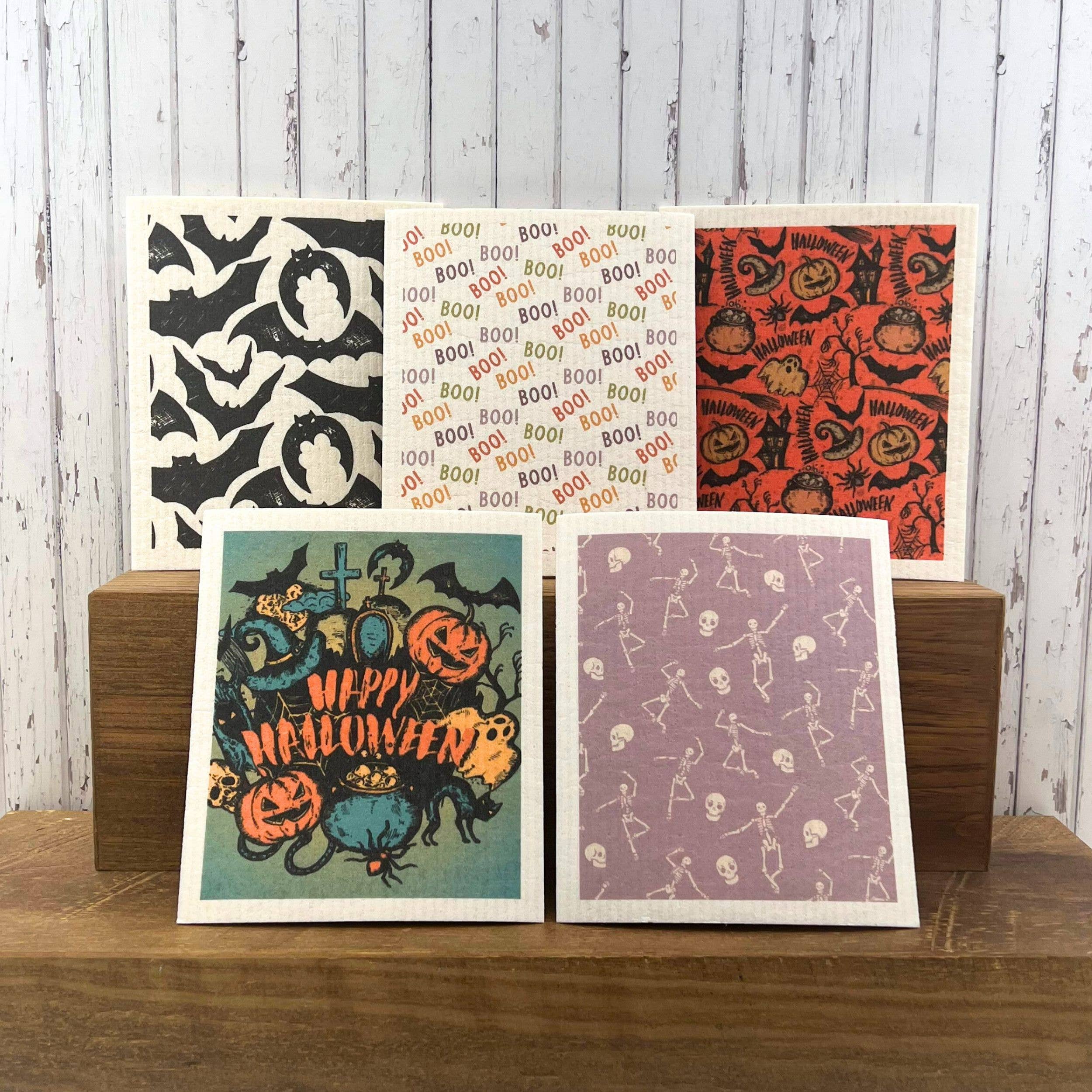 Driftless Studios - Wholesale Dishcloth - Spooky Bat Pattern Swedish Dishcloth - Halloween Decor3