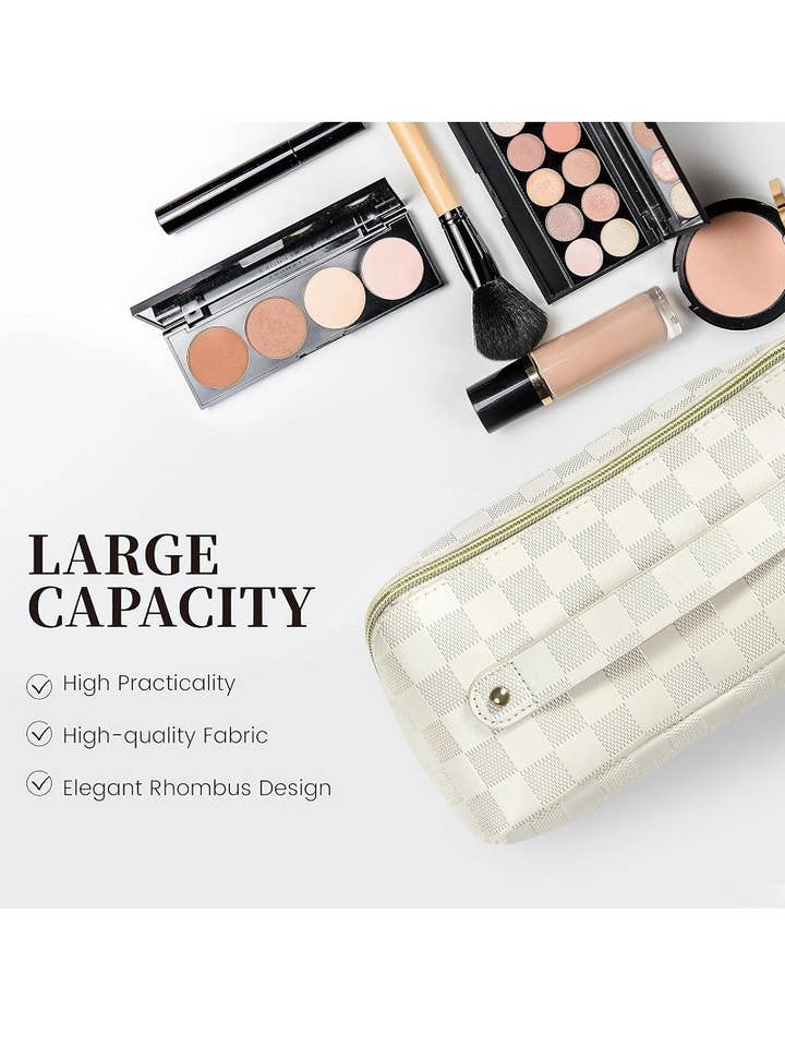 .1230 Vegane Leder Karierte Schminktasche SI-25928 für den Großhandel von 42POPS