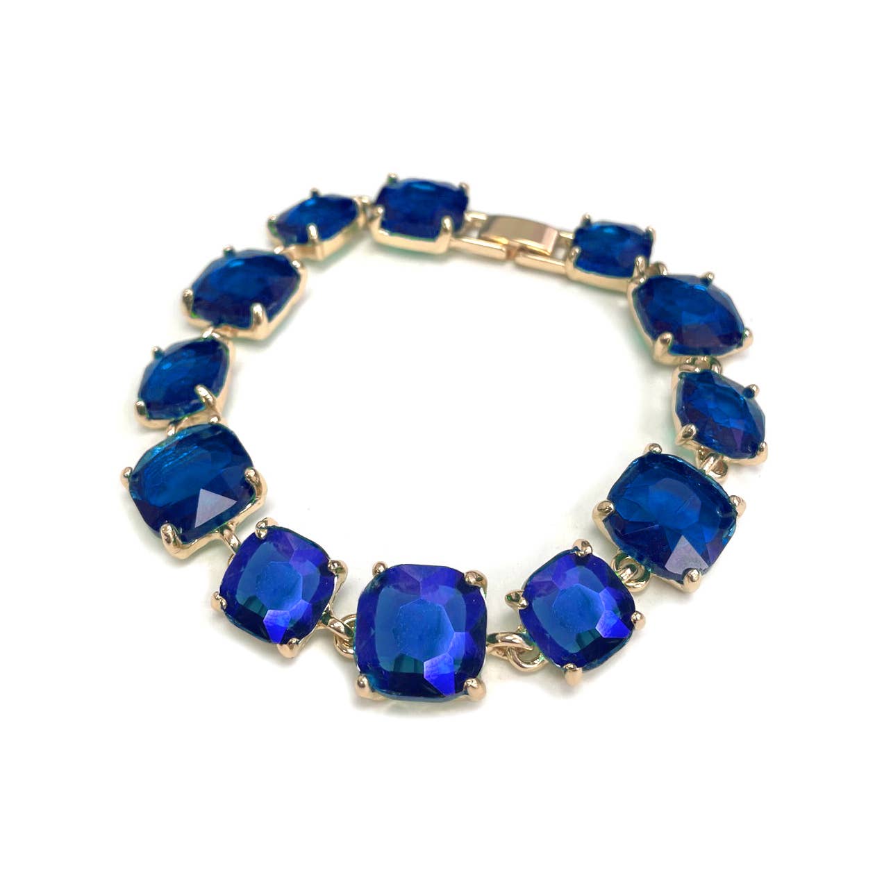 StarryNYC - Wholesale Link & Chain Bracelet - Cushion Cut Glass Crystal Linked Station Bracelet35