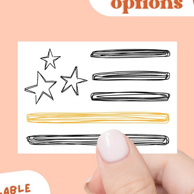 Adhesivo o imán impermeable con bandera de línea dorada delgada para venta al por mayor de Madi In The USA