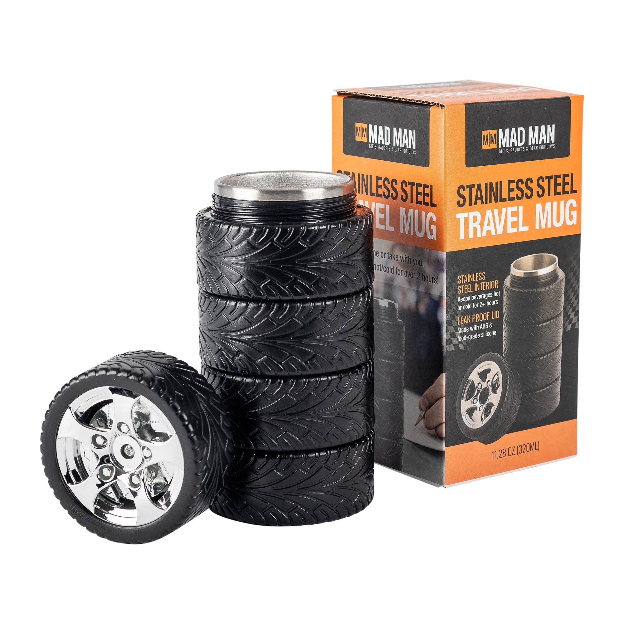 Mad Man - Wholesale Insulated Mug/Tumbler - Stainless Steel Tire Travel Mug2