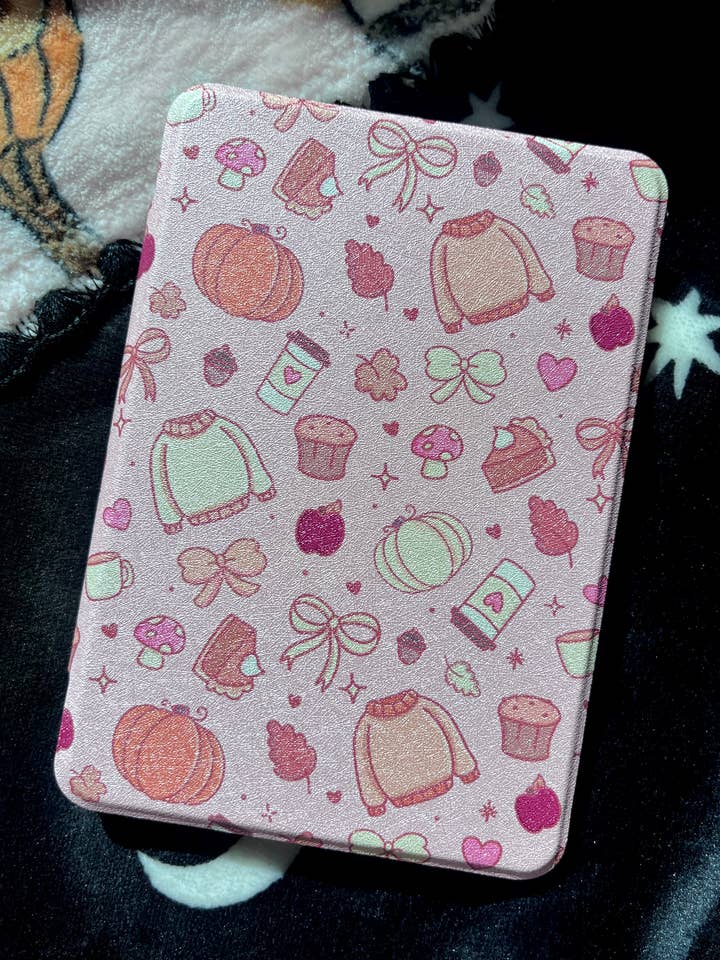 Pink Autumn Kindle Case with clear back for wholesale by Illie Millie Designs