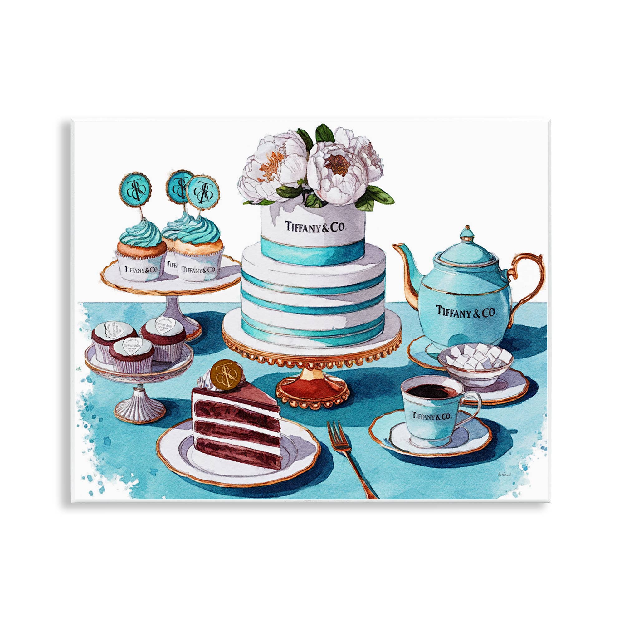 Stupell Industries – Engroshandel Vægskilt – Luksuriøs Glam Dessertudstilling - Uindrammet Vægkunst0