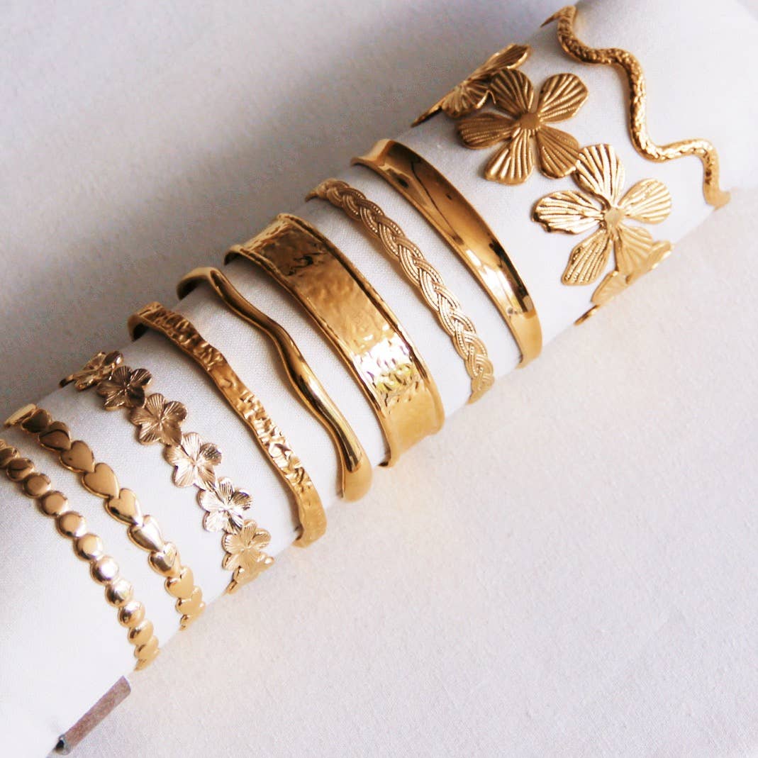 Bazou - Wholesale Cuff Bracelet - Bangle print - gold3