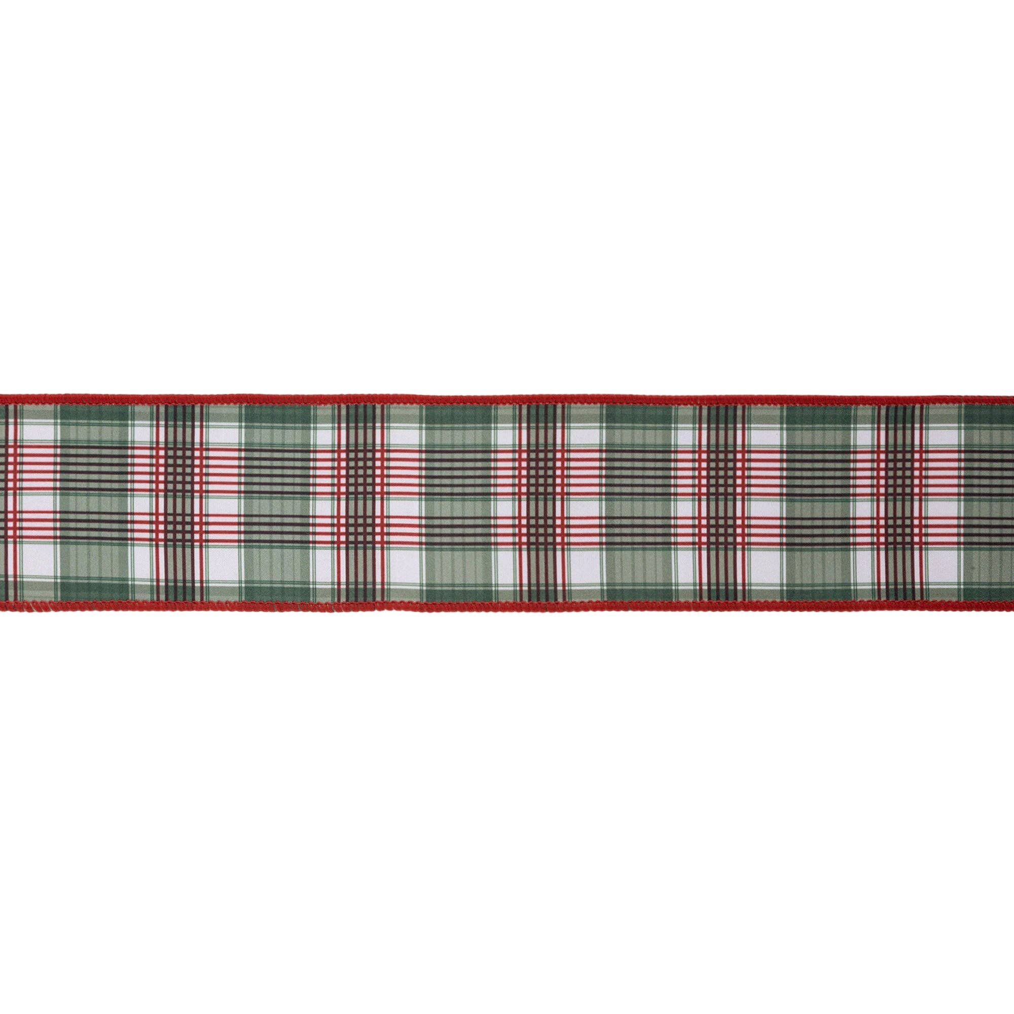 LA Ribbons Wholesale - Wholesale Ribbon - Gift Wrapping - 2 1/2" Wired Reversible Dupioni | Red/Green Plaid with Red Backing | 10 Yard Roll1