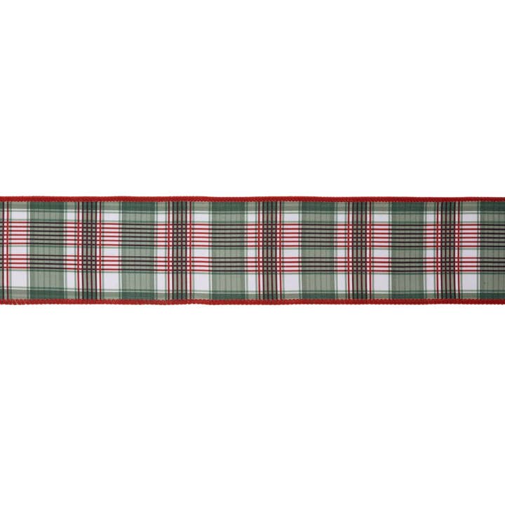 LA Ribbons Wholesale - Wholesale Ribbon - Gift Wrapping - 2 1/2" Wired Reversible Dupioni | Red/Green Plaid with Red Backing | 10 Yard Roll
1