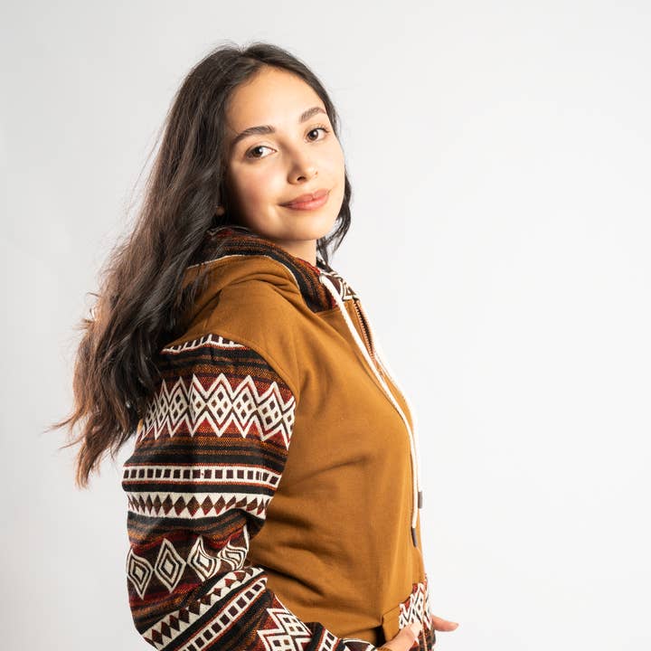 Western full zip sweatshirt | sturdy hoodie | sustainable for wholesale by Los Andes Shop