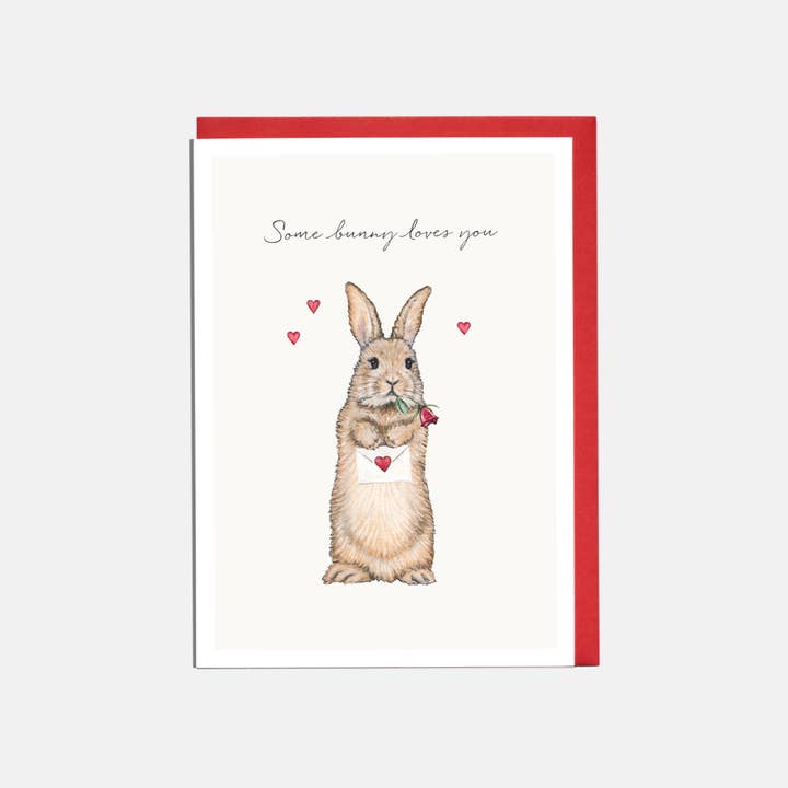 Carte de Saint-Valentin Lapin - 'Quelqu'un t'aime' pour la vente par Lottie Murphy