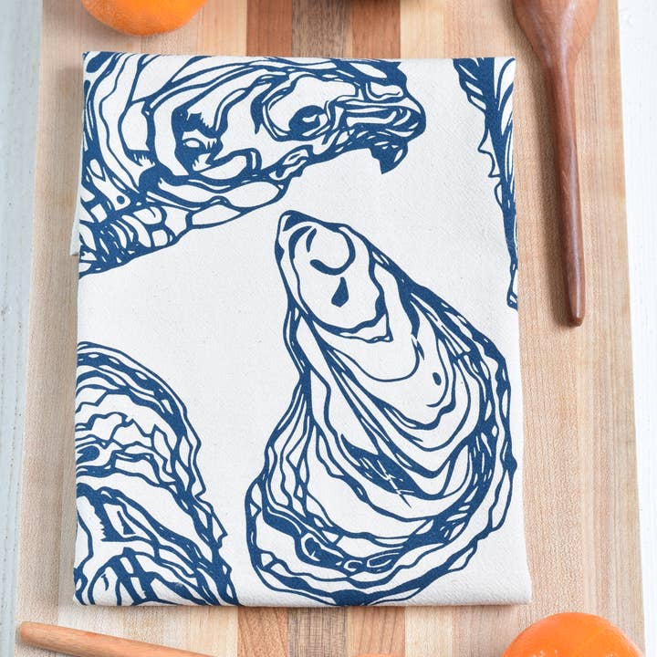 Hearth and Harrow - Vente Torchons - Torchon Oyster bleu marine - Coton biologique - Sea Shell6