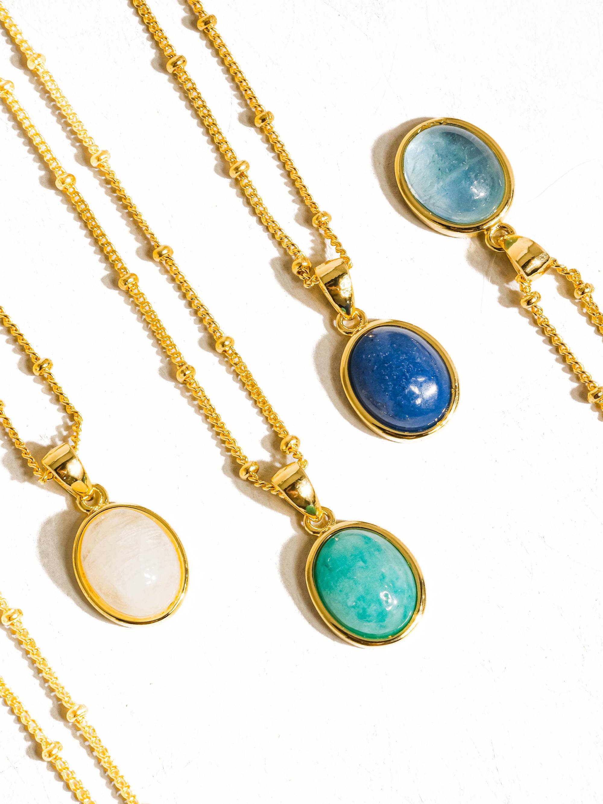 Flânerie by MAIQ - Vendita all'ingrosso Collana con ciondolo/pendaglio - Collana Caillou in oro 18 carati con pietre naturali assortite5