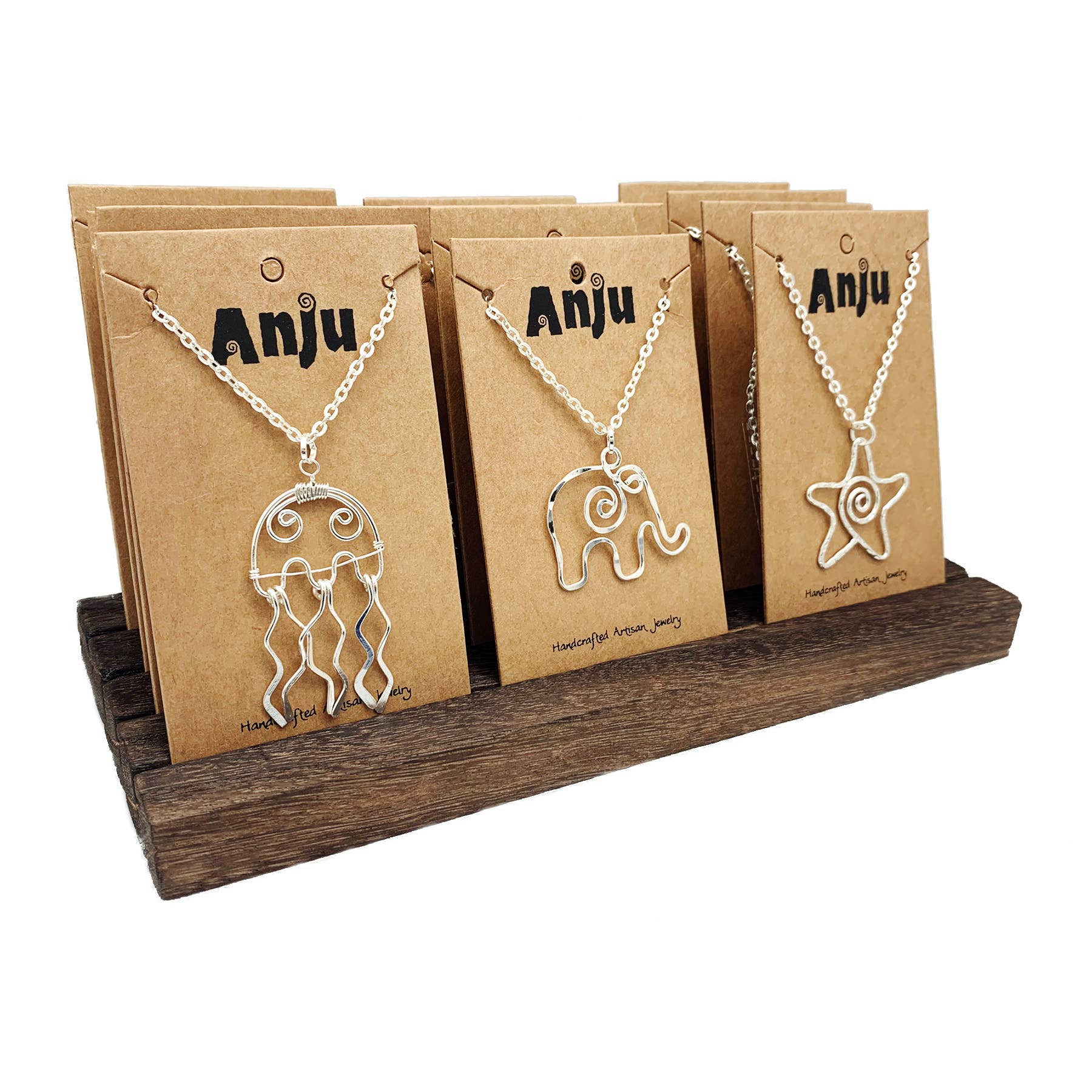 Anju Jewelry – Großhandel Schmuckständer & -display – Geschlitztes kardiertes Ohrring- oder Halsketten-Display — hält 12 Karten9