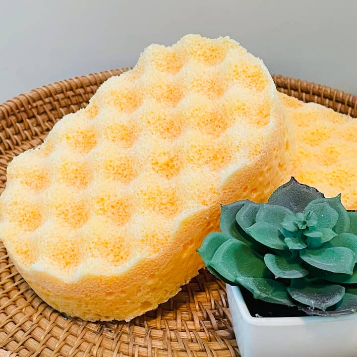 Satsuma Exfoliating Soap Sponge for wholesale by The Handmade Earth