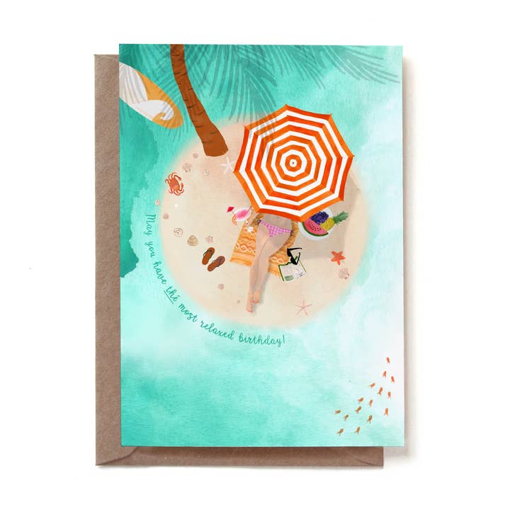 Anniversaire sur une île tropicale pour la vente par Reddish Design