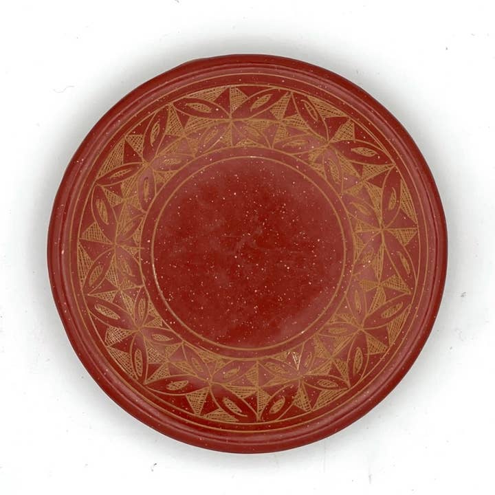 Geometric Flower Petal Ceramic Ring Dish for wholesale by Women of the Cloud Forest