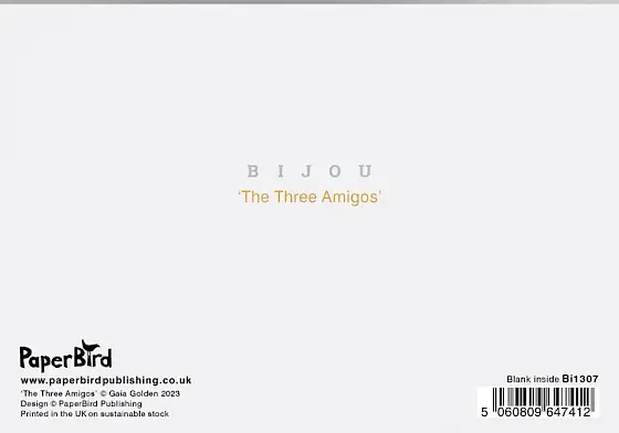 Paper Bird Publishing – wholesale Everyday greeting card – The Three Amigos, felted dogs by Gaia Golden1