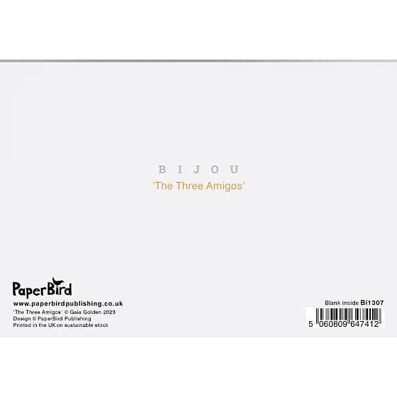 Paper Bird Publishing – wholesale Everyday greeting card – The Three Amigos, felted dogs by Gaia Golden1