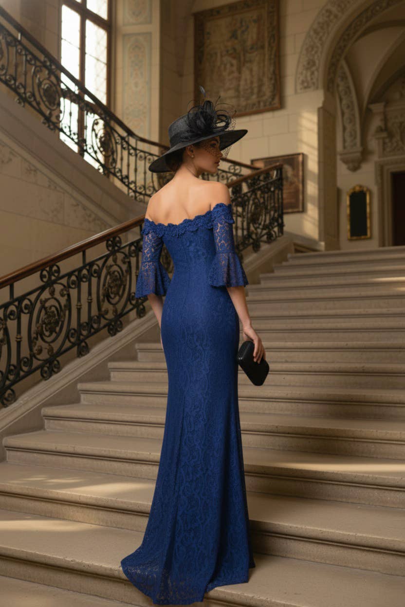 MOOYA - Wholesale Gown - Women's - Long evening lace dress - 7051