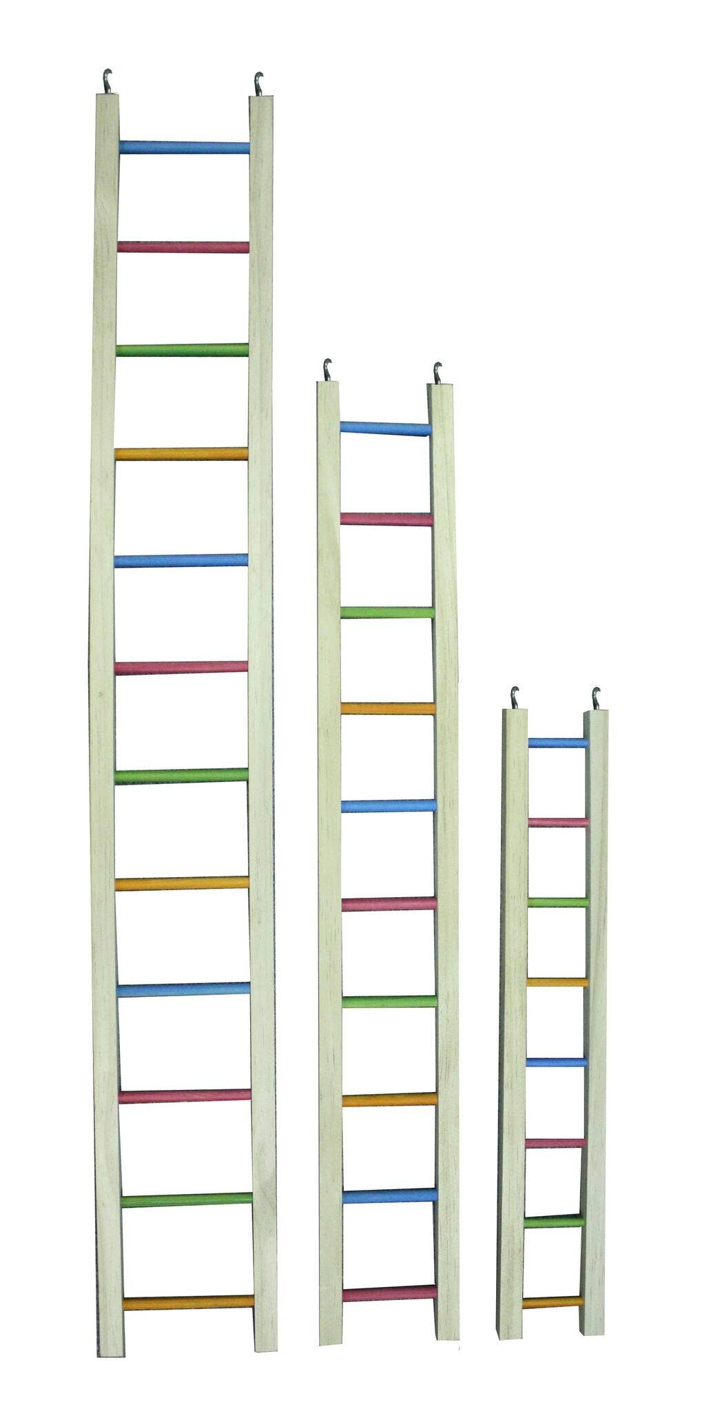 Happy Pet Products Ltd – wholesale Bird swing/toy – Wooden Ladder Multi Coloured 61cm0