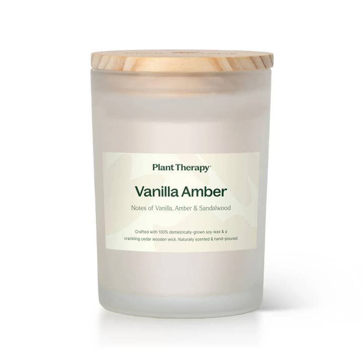 Plant Therapy - Wholesale Jar/Filled Candle - Vanilla Amber Naturally Scented Candle 8 oz
