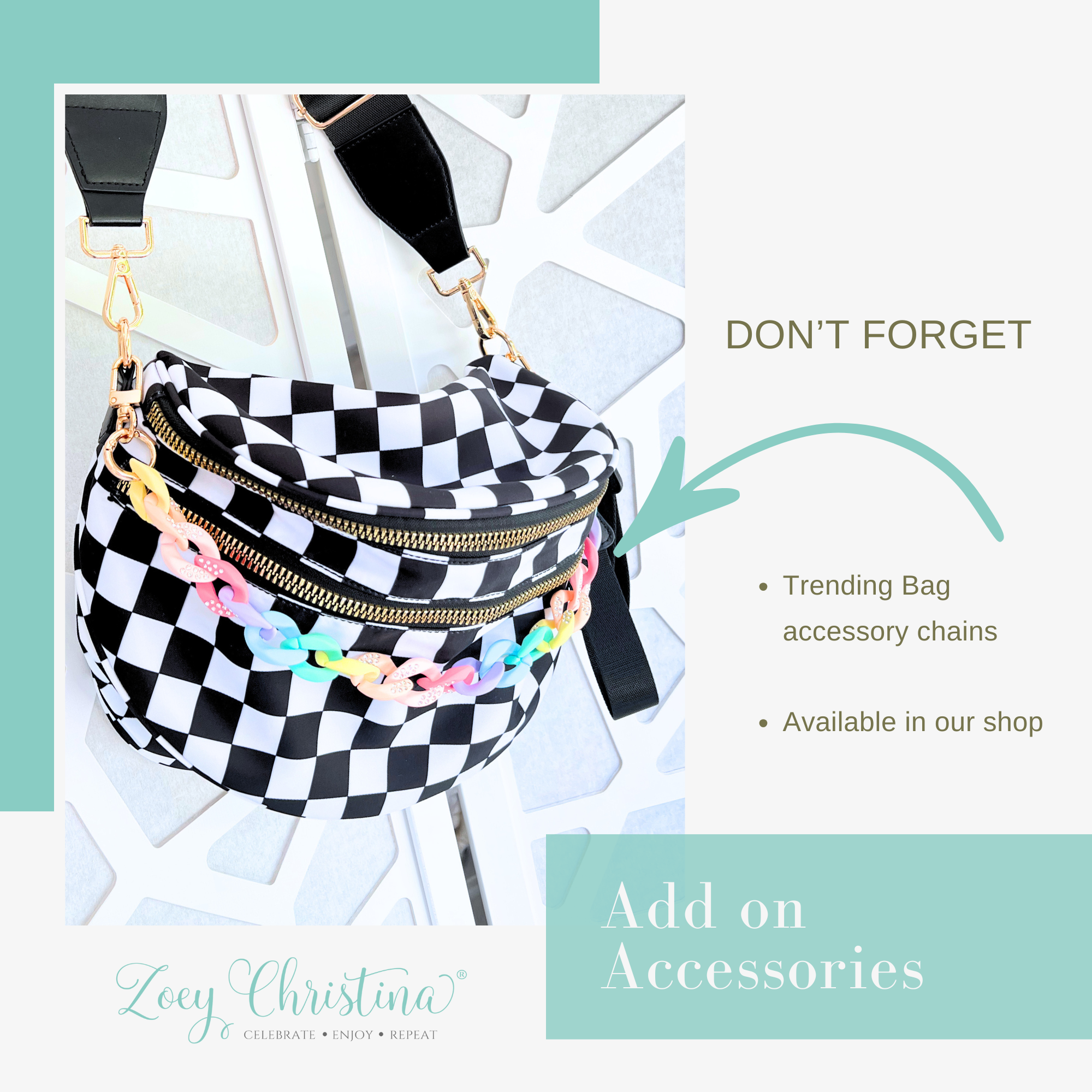 Zoey Christina - Wholesale Tote Bag - Women's - Crossbody Zipper Bag – 5 Colors, Removable Strap, Stylish3