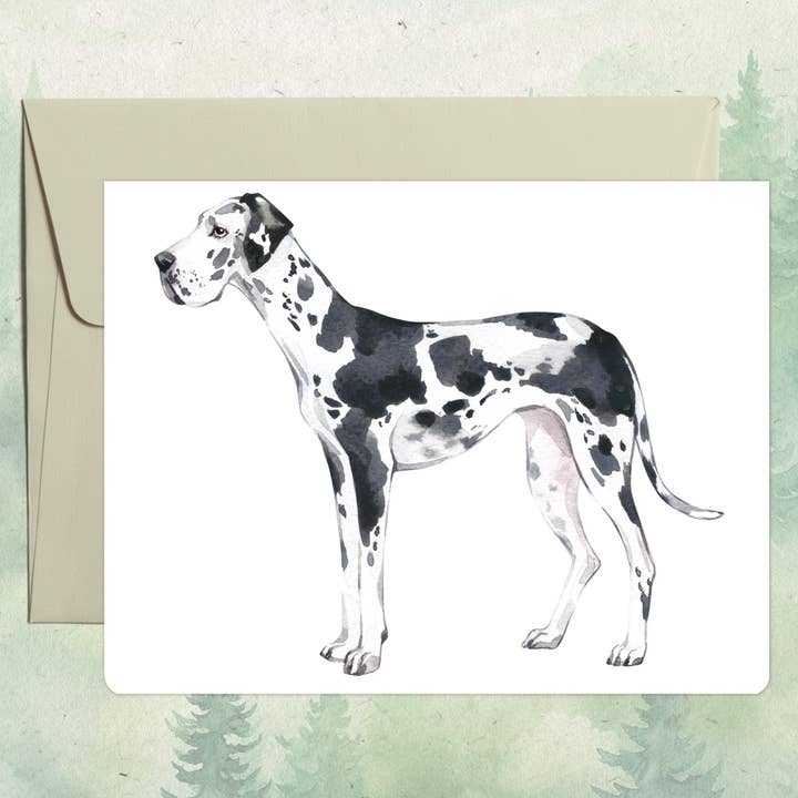 Handmade Great Dane dog greeting card for wholesale by Soul Familiar