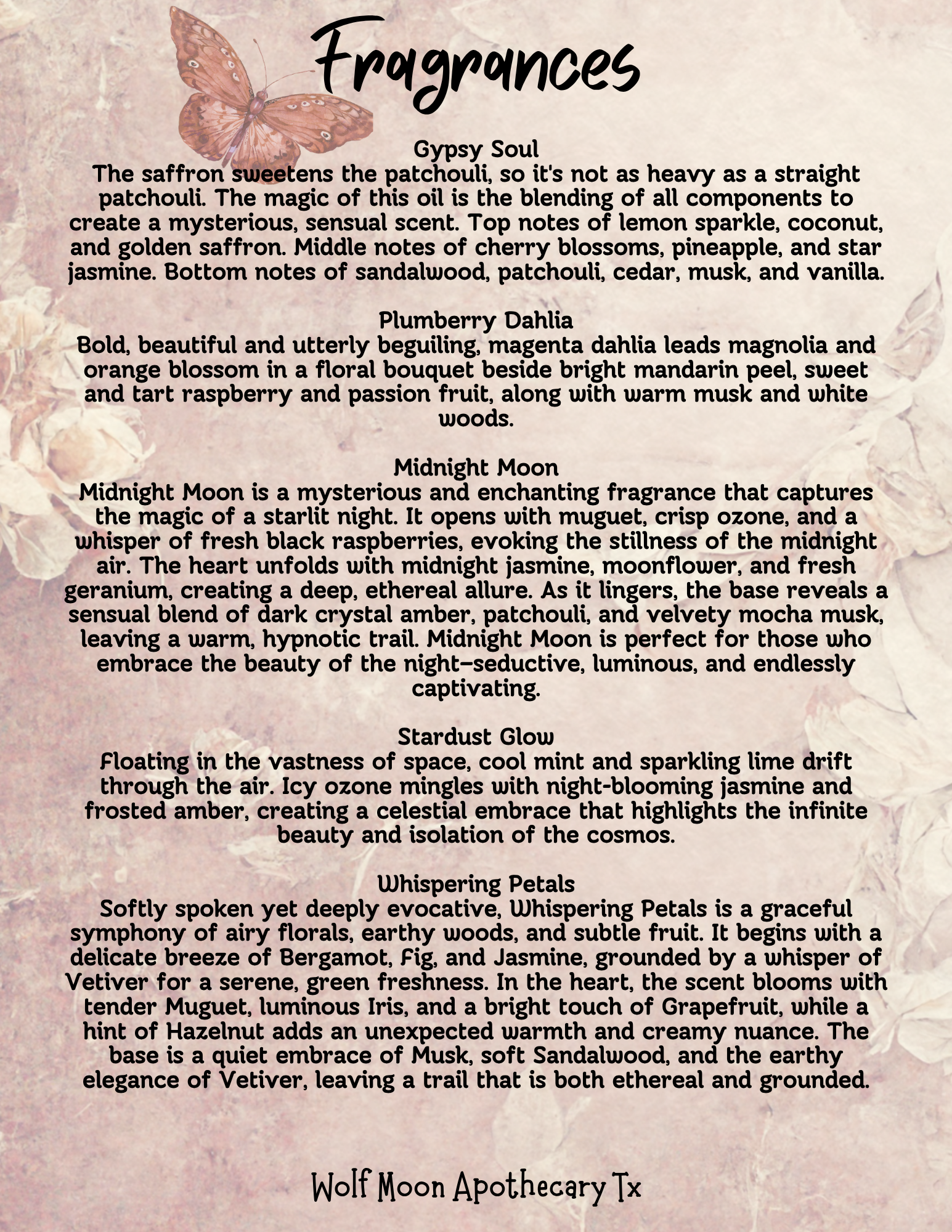 Wolf Moon Apothecary Tx - Vente Huile pour le bain/corps - Huile de Parfum, Corps & Cheveux LUXE | Mélanges de Luxe |10