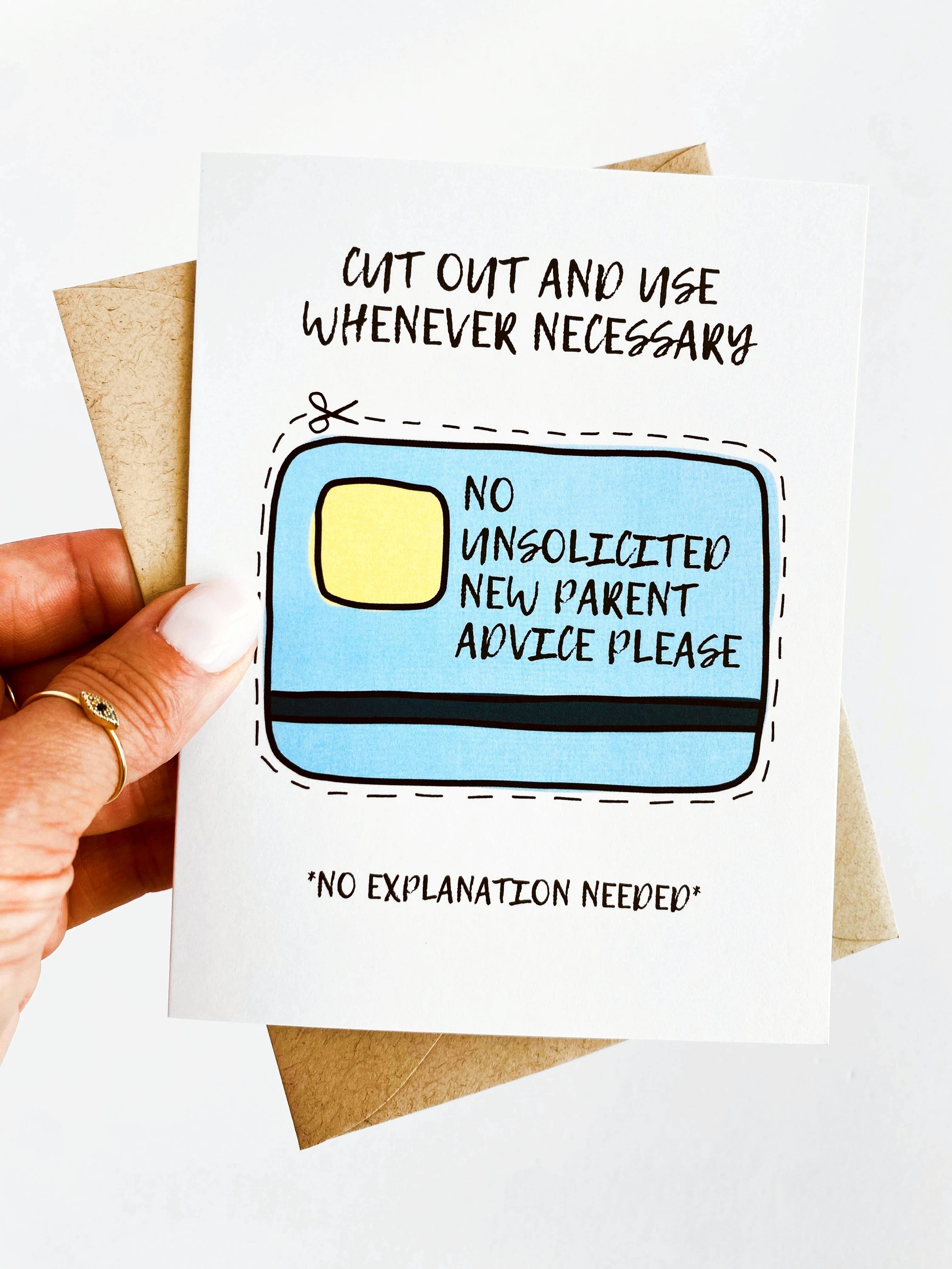 Five Dot Post - Wholesale Baby Card - No Unsolicited New Parent Advice Funny New Parent Card0