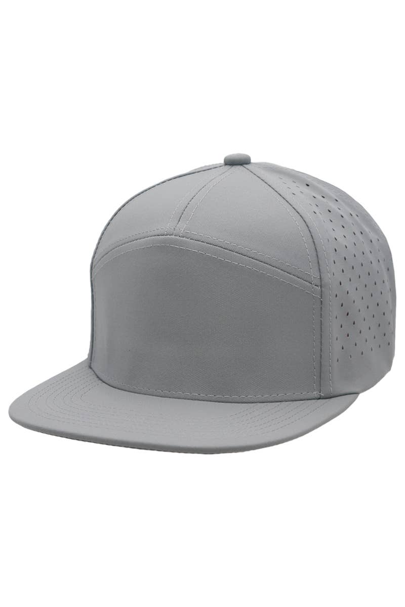 Cap Zone - Wholesale Flat Brim Cap - Men's - 7 Panel Perforated Cotton Poly Blend Snapback12