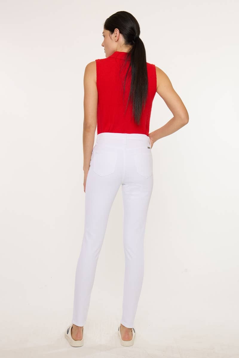 OPEN PACK HIGH RISE WHITE SUPER SKINNY JEANS-KC11235WT for wholesale on Faire4