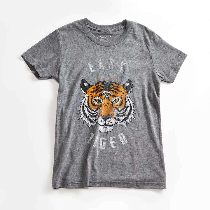 Easy Tiger Unisex-Vintage-T-Shirt für Jugendliche, Grau für den Großhandel von Orchard Street Apparel