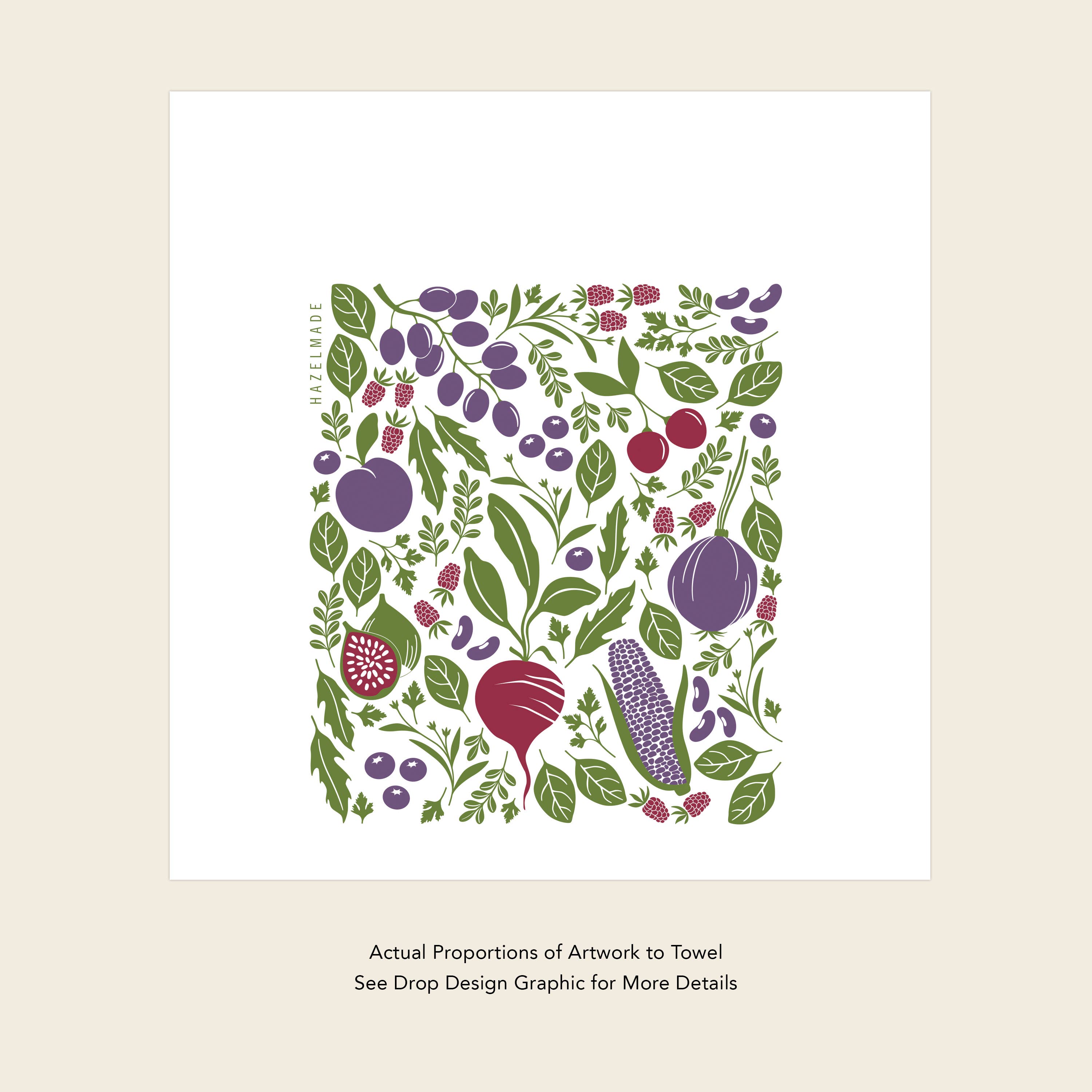 HAZELMADE® Tea Towels + Gifts - Wholesale Tea Towel - Purple Farmers Market Tea Towel | Kitchen Decor6