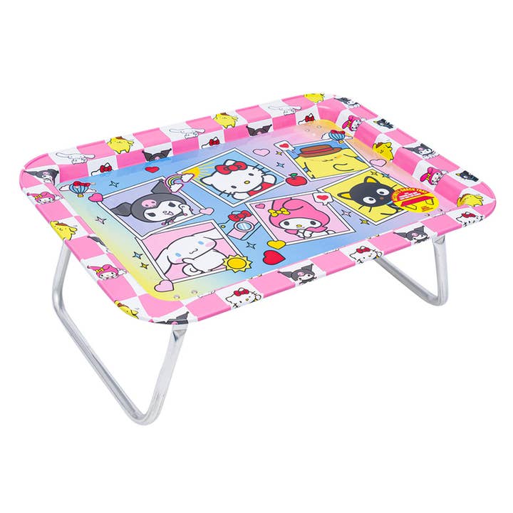 Hello Kitty Snackbricka med fällbara ben - 17'' Rosa/Vit för wholesale av Deluxe Import Trading