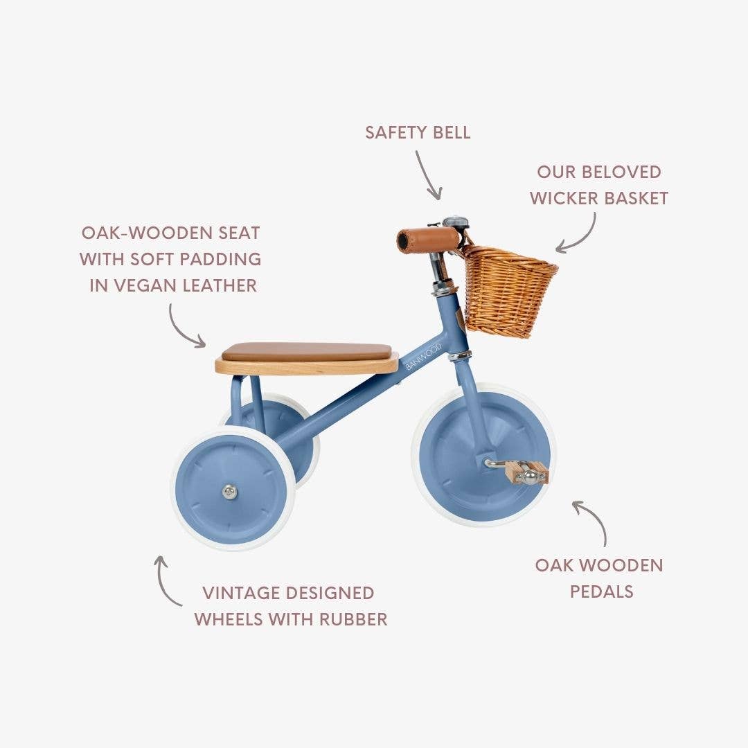Banwood SL Europe – Engroshandel Cykler og scootere - Børn – Banwood vintage trehjulet cykel - blå2
