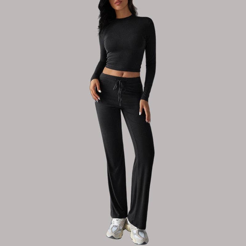 kycozy – wholesale Lounge set – Women's – Long Sleeve T-Shirt Straight Leg Pants Set1