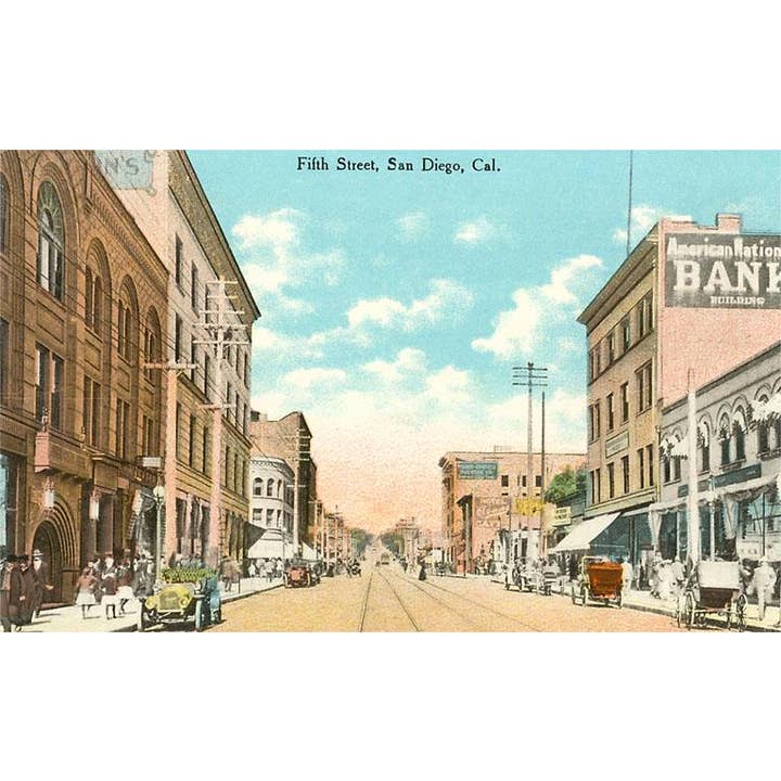 Found Image Press - Wholesale Postcard - Postcard SD-185 Fifth Street, San Diego, California