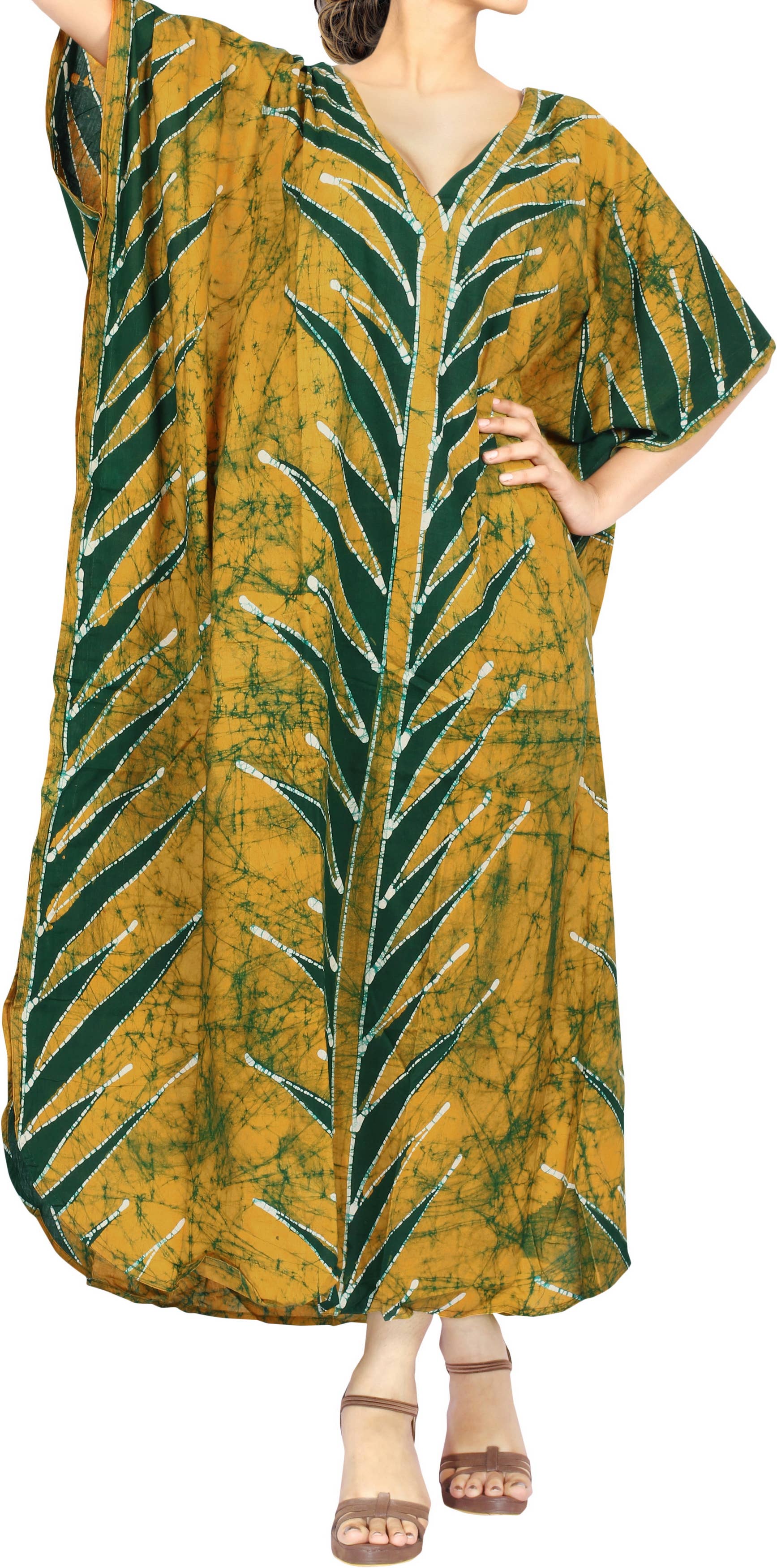 Or La Leela Caftan Boho Batik pour femme grande taille 133311 en vente sur Faire2