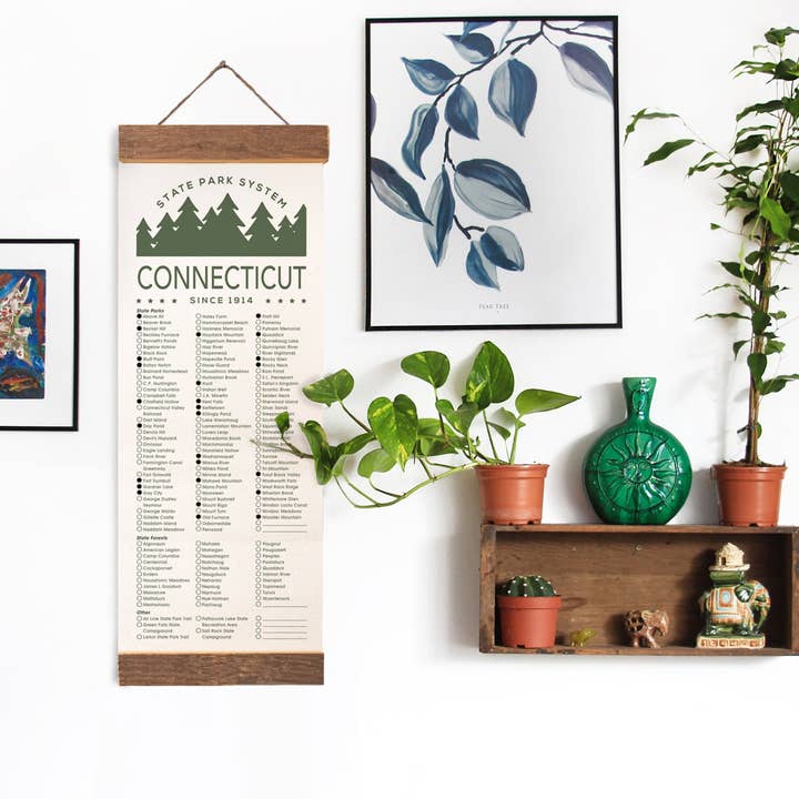 CT State Park Checklists With Pen // Connecticut State for wholesale by Unfinished Art Studio